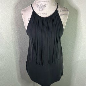 American Eagle Outfitters Fringe Black Top